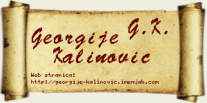 Georgije Kalinović vizit kartica